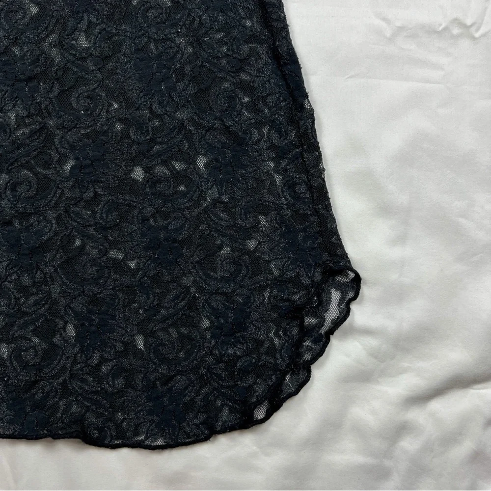 Vintage Black Lace Mini Slip Dress